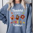 Thankful For My Prek Turkeys In Masks Thanksgiving Teacher For Men Women Comfort Colors Sweatshirt Blue Jean Thankful For My Prek Turkeys In Masks Thanksgiving Teacher For Men Women Comfort Colors Sweatshirt Blue Jean