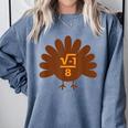 Thanksgiving Math Teacher Math Symbol Men Women Girls Kids Comfort Colors Sweatshirt Blue Jean