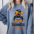 Thanksgiving Shirt Teacher Women Messy Bun Thankful Teacher Comfort Colors Sweatshirt Blue Jean Thanksgiving Shirt Teacher Women Messy Bun Thankful Teacher Comfort Colors Sweatshirt Blue Jean