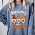 Thanksgiving Shirts For Women With My Gnomies Teachers Gnome Comfort Colors Sweatshirt Blue Jean