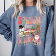 Tis The Season For Inclusion Christmas Sped Teacher Comfort Colors Sweatshirt Blue Jean