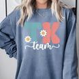 TK Team Back To School Teachers Students Team TK Comfort Colors Sweatshirt Blue Jean
