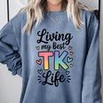 Transitional Kindergarten TK Teacher Comfort Colors Sweatshirt Blue Jean Transitional Kindergarten TK Teacher Comfort Colors Sweatshirt Blue Jean
