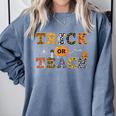 Trick Or Teach Funny School Teacher Halloween Costume Comfort Colors Sweatshirt Blue Jean Trick Or Teach Funny School Teacher Halloween Costume Comfort Colors Sweatshirt Blue Jean