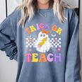 Trick Or Teach Groovy Halloween Teachers Comfort Colors Sweatshirt Blue Jean Trick Or Teach Groovy Halloween Teachers Comfort Colors Sweatshirt Blue Jean