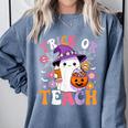 Trick Or Teach Groovy Teacher Ghost Halloween Teacher Comfort Colors Sweatshirt Blue Jean Trick Or Teach Groovy Teacher Ghost Halloween Teacher Comfort Colors Sweatshirt Blue Jean