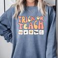 Trick Or Teach With Symbols Special Education Teacher Spooky Comfort Colors Sweatshirt Blue Jean