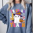 Trick Or Teach Teacher Pencil Ghost Halloween Teacher Comfort Colors Sweatshirt Blue Jean Trick Or Teach Teacher Pencil Ghost Halloween Teacher Comfort Colors Sweatshirt Blue Jean
