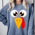 Turkey Face Halloween Costume Thanksgiving Teacher Nurse Comfort Colors Sweatshirt Blue Jean Turkey Face Halloween Costume Thanksgiving Teacher Nurse Comfort Colors Sweatshirt Blue Jean
