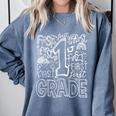 Typography 1st Grade Team Student Teacher Comfort Colors Sweatshirt Blue Jean Typography 1st Grade Team Student Teacher Comfort Colors Sweatshirt Blue Jean