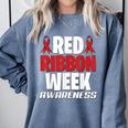 We Wear Red For Red Ribbon Week Awareness Mothers Teachers Comfort Colors Sweatshirt Blue Jean We Wear Red For Red Ribbon Week Awareness Mothers Teachers Comfort Colors Sweatshirt Blue Jean