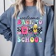 Welcome Back To School 2024 Teachers Students First Day Comfort Colors Sweatshirt Blue Jean