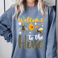 Welcome To The Hive Bee Teacher Back To School Comfort Colors Sweatshirt Blue Jean