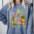 Wild About Teaching Safari Jungle School Teacher Comfort Colors Sweatshirt Blue Jean Wild About Teaching Safari Jungle School Teacher Comfort Colors Sweatshirt Blue Jean