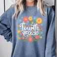 Wildflower 4th Fourth Grade Floral Back To School Teacher Comfort Colors Sweatshirt Blue Jean Wildflower 4th Fourth Grade Floral Back To School Teacher Comfort Colors Sweatshirt Blue Jean