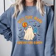 Will Give Math Advice For Candy Math Ghost Teacher Halloween Comfort Colors Sweatshirt Blue Jean