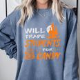 Will Trade Students For Candy Halloween Costume Teacher Comfort Colors Sweatshirt Blue Jean Will Trade Students For Candy Halloween Costume Teacher Comfort Colors Sweatshirt Blue Jean