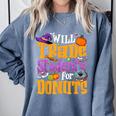 Will Trade Students For Donuts Halloween Teacher Comfort Colors Sweatshirt Blue Jean
