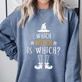 Which Witch Is Which Halloween Grammar Teacher Costume Comfort Colors Sweatshirt Blue Jean