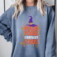 Witchy Halloween Hocus Pocus Everybody Focus Teacher Pumpkin Comfort Colors Sweatshirt Blue Jean