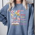Women Bible Verse Christian Teacher God Says Back To School Comfort Colors Sweatshirt Blue Jean Women Bible Verse Christian Teacher God Says Back To School Comfort Colors Sweatshirt Blue Jean