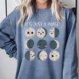 Women Science Teacher Moon Phases Scientist Back To School Comfort Colors Sweatshirt Blue Jean