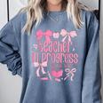 Women Teacher In Progress Coquette Pink Bow Future Teacher Comfort Colors Sweatshirt Blue Jean Women Teacher In Progress Coquette Pink Bow Future Teacher Comfort Colors Sweatshirt Blue Jean