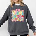 100 Days Of School Preppy 100th Day Of School Teacher Kids Comfort Colors Sweatshirt Pepper