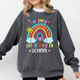 100th Day Of School Rainbow Happy 100 Days Smarter Teacher Comfort Colors Sweatshirt Pepper