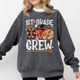 1st Grade Boo Crew Cute Ghost Halloween Teacher Kids Comfort Colors Sweatshirt Pepper