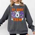 1st Grade Boo Crew First Grade Teacher Kids Happy Halloween Comfort Colors Sweatshirt Pepper