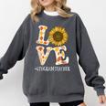 4th Grade Teacher Love Autumn Fall Sunflower Appreciation Comfort Colors Sweatshirt Pepper