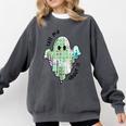 AAC Ghost Tell Me About It Speech Pathology AAC Sped Teacher Comfort Colors Sweatshirt Pepper