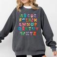 ABC Cute Monster Alphabet Halloween Teacher Costume Kids Comfort Colors Sweatshirt Pepper