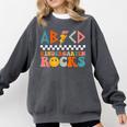 ABCD Kindergarten Rocks Back To School Teacher Kindergarten Comfort Colors Sweatshirt Pepper