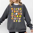 Alphabet Turkey Thanksgiving Costume Preschool Teacher Men Women Comfort Colors Sweatshirt Pepper