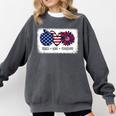 American Flag Teach Love Freedom Preschool Teacher 4th July Comfort Colors Sweatshirt Pepper