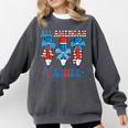 All American Teacher Pencil Coquette Bow USA Flag Teachers Comfort Colors Sweatshirt Pepper