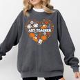 Art Teacher Heart Autumn Thanksgiving Kids Comfort Colors Sweatshirt Pepper