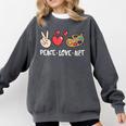 Art Teacher Peace Love Art For Artists And Painters Comfort Colors Sweatshirt Pepper
