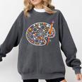 Art Teacher Pumpkin Scary Halloween Costume Men Women Comfort Colors Sweatshirt Pepper