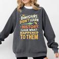 Back To School Dinosaur Social Studies Teacher Student Comfort Colors Sweatshirt Pepper