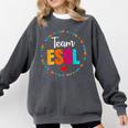 Back To School Teachers Crew Students Team ESOL Teacher Comfort Colors Sweatshirt Pepper Back To School Teachers Crew Students Team ESOL Teacher Comfort Colors Sweatshirt Pepper