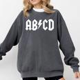 Boys Girls Teachers ABCD Rock Graphic Back To School Comfort Colors Sweatshirt Pepper