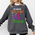My Broom Broke So Now I Teach Teacher Witch Halloween Comfort Colors Sweatshirt Pepper
