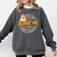 You Can't Scare Me I Teach 2nd Grade Teacher Halloween Ghost Comfort Colors Sweatshirt Pepper