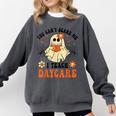 You Can't Scare Me I Teach Daycare Teacher Halloween Ghost Comfort Colors Sweatshirt Pepper