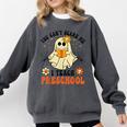 You Can't Scare Me I Teach Preschool Teacher Halloween Ghost Men Women Comfort Colors Sweatshirt Pepper