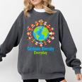 Celebrate Diversity Everyday Teachers & School Student Gift Comfort Colors Sweatshirt Pepper
