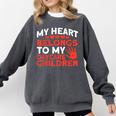 Childcare My Heart Belongs To Children Daycare Teacher Men Women Comfort Colors Sweatshirt Pepper